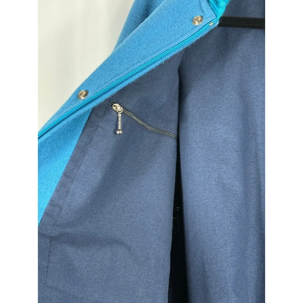 Vintage Chemise Lacoste Blue Wool Bomber Jacket Made in France‎ Size 4 Mens L